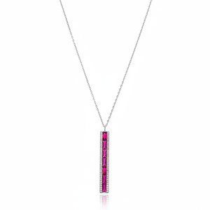 Rubí Baguette claro circón piedra diseño encanto colgante turco venta al por mayor hecho a mano 925 joyería de plata esterlina - Product Image 2