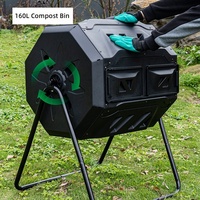 Bac de compostage en plastique pour jardin, boîte de fermentation extérieure pour manure, engrais organique et déchets de feuilles