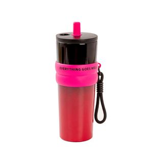 Bouteille d'eau portable isotherme à double paroi en acier inoxydable 316 de 24 oz, anti-fuite, écologique, grande capacité, avec paille 24 - Product Image 5