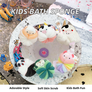 Natural Cartoon Shower <b>Sponge</b> <b>Bath</b> PE Material Kids Body Mesh Scrubbers Pouf Bubble <b>Bath</b> Ball Home Spa - Product Image 2