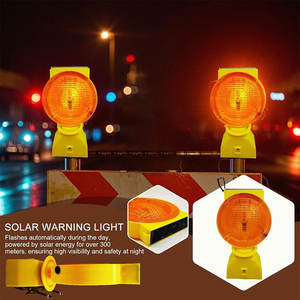 Luz Intermitente LED Portátil de Plástico Amarillo de 3V con Energía Solar para Advertencia de Seguridad Vial en Construcción de Carreteras - Product Image 3