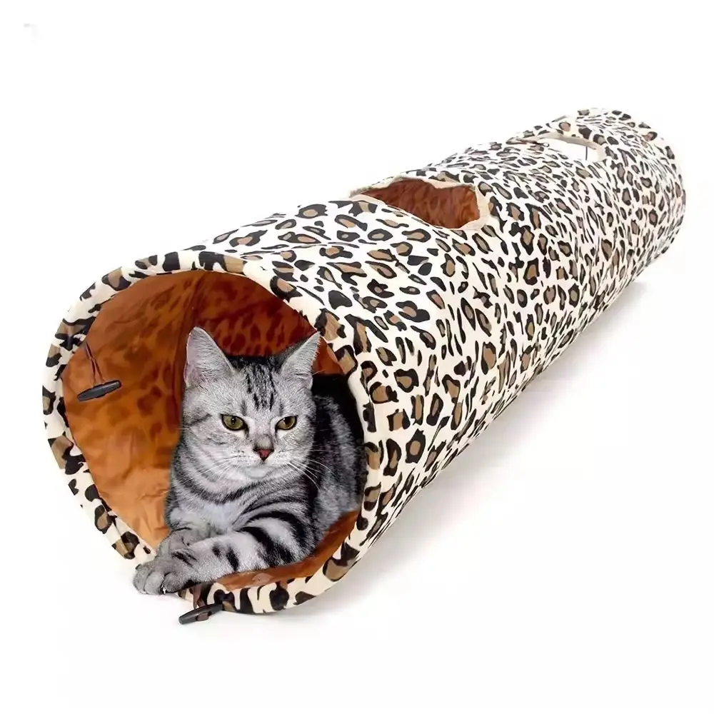 Pet Collapsible Tube Kitty Cat Tent Toys With Peek Hole Toy Ball Small Pet Tunnel For Cat and Rabbit