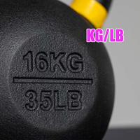 Pesas Rusas de Hierro Fundido con Recubrimiento de Polvo Negro para Entrenamiento de Fuerza en el Gimnasio, con Logotipo Personalizado y Agarre, Accesorios de Gimnasio para Hombres