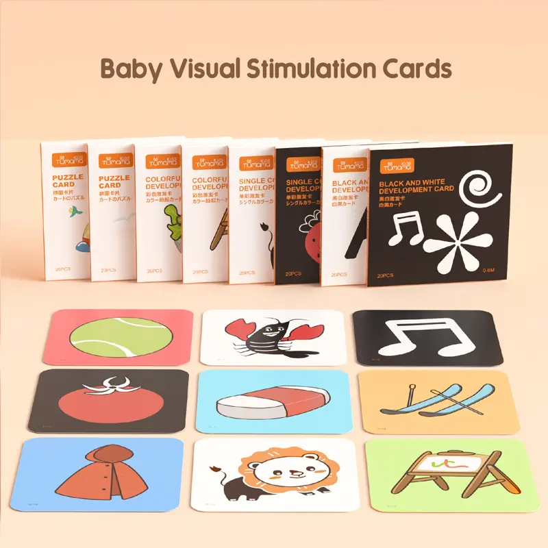Tumama 80Pcs Children Educational Learning Printing Puzzle Baby Flash Cards Toy For Kids
