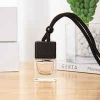 Bouteille Vide de Parfum de Voiture à Suspendre, Diffuseur d'Huiles Essentielles, Pendentif Flacon en Verre pour Aromathérapie