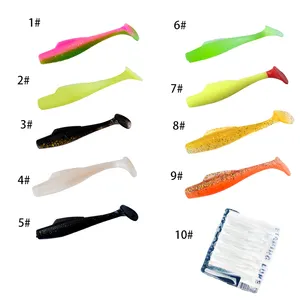 New Arrival 6pcs/bag Hot Sale TpeMaterial 8cm Soft Bait Worm Soft Plastic Fishing Baits Soft Swim Bait
