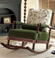 Fauteuil à bascule de style français pour la maison, style rétro américain, fauteuil inclinable de repos, en PU, simple