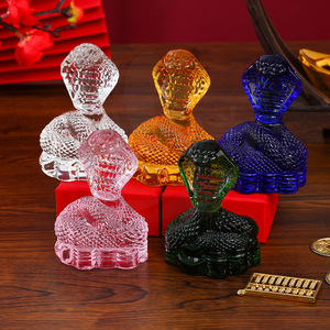 Figura de serpiente de cristal, decoración coleccionable de vidrio tintado para el Año Nuevo Chino, adorno de escritorio - Product Image 2