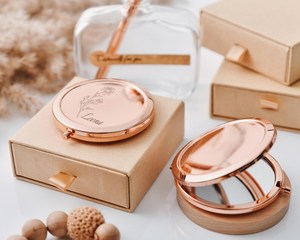 Recuerdo DE BODA láser personalizado, espejo compacto de metal, recuerdo de despedida de soltera, regalo de boda personalizado <span class=keywords><strong>para</strong></span> invitados - Product Image 3