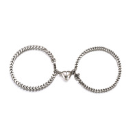 Aksesuar Bileklik दिल स्टेनलेस स्टील श्रृंखला प्यार चुंबक आकर्षित कंगन Armband सोना मढ़वाया चुंबकीय सरल कंगन