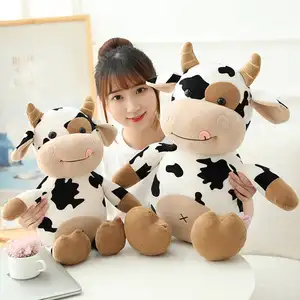 Custom Logo Personalized Soft Plushies Dairy Mascot Milk Stuffed Animal Plush Toys Cow