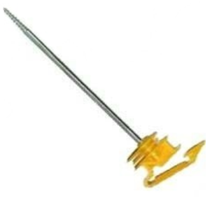 <span class=keywords><strong>Isolateur</strong></span> d'anneau à visser de <span class=keywords><strong>ruban</strong></span> à long bras jaune de clôture électrique de poteau en bois - Product Image 3