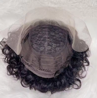 Perruque courte à boucles pixie, perruque super double tirée, dentelle frontale pour femmes, cheveux humains vierges, doux et légers pour les femmes noires, usage quotidien et pour les fêtes