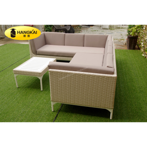 Sofás de Mimbre de Jardín en Forma de L de Súper Calidad, Sofás de Ratán <span class=keywords><strong>Tejido</strong></span> para Exteriores, Patio y Balcón - Product Image 4