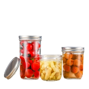 6oz 10oz 180ml 300ml rộng miệng mứt nước sốt trứng cá muối thủy tinh Mason lọ thủy tinh thực phẩm lưu trữ container với kim loại đóng cửa - Product Image 4
