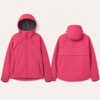 Veste d'extérieur imperméable 3-en-1 pour femme, col montant, doublure intérieure amovible, coupe courte, idéale pour la randonnée et le ski