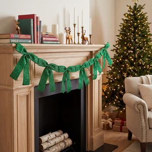 1 String of 6Pcs New Bow Garland Banner Decoration <b>Xmas</b> Ornaments for Tree Home Party <b>Wreath</b> Garland Holiday Decor - Product Image 2