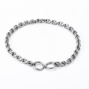 Collar de perro de eslabones cubanos de acero y titanio a prueba de explosiones personalizado, antimordedura collar de cadena, collares de entrenamiento para cachorros y gatitos - Product Image 1