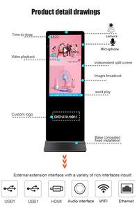 43 Inch 55 Inch Indoor 8MP Camera <strong>Face</strong> <strong>Recognition</strong> Video Call Interactive Touch Screen Kiosk Stand With Microphone - Product Image 3