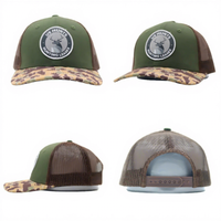 Gorra de béisbol Richardson 112 935 Snapback de malla de rizo lisa con parche de cuero y bordado personalizado, para caza, negocios y uso general.
