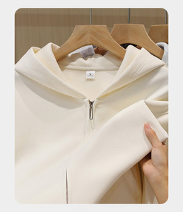 Sweat à capuche zippé personnalisé pour homme, logo sur mesure, vente en gros, haute qualité, poids lourd, plusieurs couleurs, coupe oversize - Product Image 2