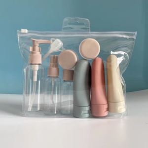 Set de subenvasado de productos para el cuidado de la piel, botellas de plástico portátiles para viaje y baño, con descuento. - Product Image 1