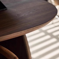 Meubles de salle à manger de style rustique moderne en noyer noir irrégulier-Table à manger en bois massif