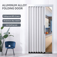 Porte coulissante pliante en alliage d'aluminium ignifuge améliorée |   Cloison invisible pour cuisine, salle de bain et balcon