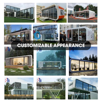 Module de vie moderne préfabriqué portable avec mur vitré extérieur, Tiny House, bureau mobile, Cabine Apple pour bureau de jardin