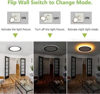 Lámparas de Techo LED Slim de 7.5W 12V 60W 3000K con Interruptor Digital Regulable, Base de Plástico Moderna, para Sala de Estar