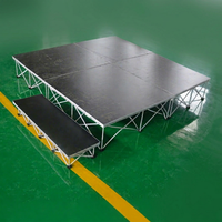 Plataforma de Escenario para DJ de Aluminio de 4x4 pies, Forma Cuadrada, Portátil, de Madera Contrachapada, para Eventos y Conciertos