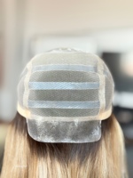 SHY Sheitel en cheveux humains, entièrement noué à la main, cheveux chinois de qualité supérieure, couleur blonde, construction de bonnet respirant, commande en gros