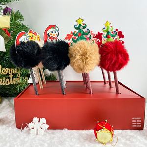 ใหม่ปากกาลูกบอลขนรูปการ์ตูนคริสต์มาสปากกาสำหรับนักเรียนน่ารักเครื่องเขียนปากกาเป็นกลางสำหรับเด็กของขวัญคริสต์มาสโลโก้สีแบบปรับแต่งได้ - Product Image 4