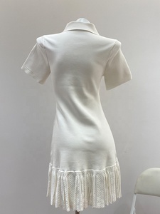OUDINA 2026 Nuovo <span class=keywords><strong>Abito</strong></span> Estivo Bianco Casual da Donna con Colletto a Polo, Lavorato a <span class=keywords><strong>Maglia</strong></span>, Ampio e <span class=keywords><strong>Plissettato</strong></span> - Product Image 6