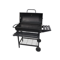 Barbecue au charbon pliable en promotion, machine à griller portable d'extérieur à motif riz avec roues OEM