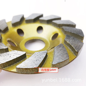 Disque à lamelles diamantées 12 dents 6 trous pour le meulage de la pierre et du béton, carbure bleu, 100 mm, pour meuleuse d'angle - Product Image 3