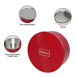 Factory Wholesale Custom Printed <strong>Tin</strong> Box Food Grade <strong>Round</strong> Metal <strong>Cake</strong> <strong>Tins</strong> with Lids for Candy and Sugar Storage - Product Image 4