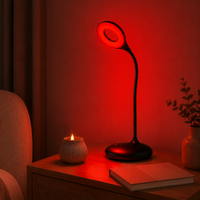 Lámpara de Escritorio Minimalista Plegable y Grande con Luz Roja Saludable, Éxito de Ventas en Europa, Control Táctil con Atenuación de 3 Niveles y Carga USB