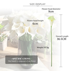 Pu Yellow Stamen Mini Real Touch Calla Lily Artificial Flower Wholesale - Product Image 6