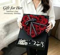 Coffret cadeau de luxe durable, roses réelles conservées dans une boîte cadeau, cadeau pour la Saint-Valentin
