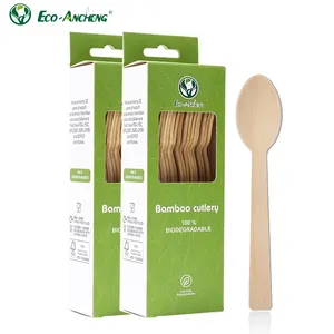 100% Biodegradable Disposable Bamboo Tea Spoon Bamboo Mini Spoon