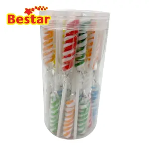 Lecca-lecca caramelle dure spirale swirl zucchero multi colori squisito pacchetto individuale in barattolo sapore di frutta mista di alta qualità