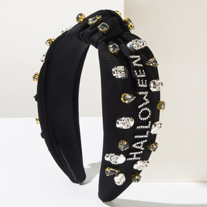 New <b>Halloween</b> Skull Hair Hoop <b>Headband</b> Barrette Clip-Fabric Material Festive Daily Personalized Multifunction Accessory - Product Image 3