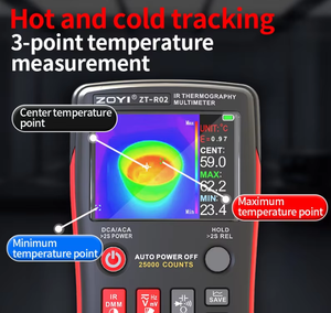 Caméra thermique infrarouge ZOYI ZT-R02 Multimètre 2 en 1 -20°C à 550°C Température réglable 25fps Testeur de circuits électriques - Product Image 3
