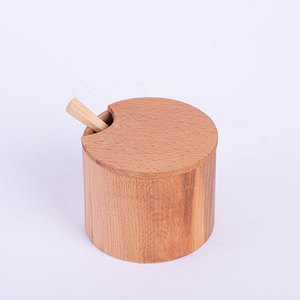 Excellent Class Premium Bulk Mini Seasoning Box <b>Kitchen</b> <b>Storage</b> With Spoon 8cm Wooden Spice Jar - Product Image 4
