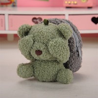Mini ours en peluche personnalisé en coton PP rembourré, porte-clés en peluche
