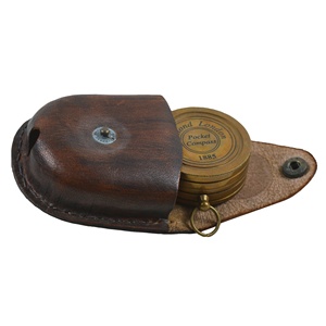 Brújula Náutica Vintage con Diseño de Cubierta de Cuero, Brújula de Bolsillo para Exteriores con Diseño Náutico de Metal Latón - Product Image 2