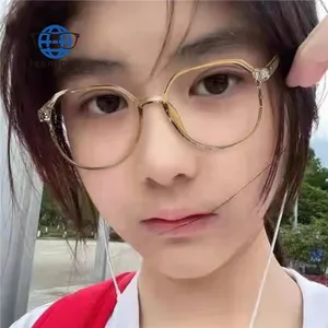 Teenyoun óculos de acetato, óculos para estudante com armação flexível, estilo coreano, tr90, anti luz azul