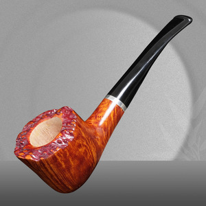 Muxiang Briar Wood Pipe Bent Type 3mm Filter Tobacco Smoking Pipe For Men Personal Gift - Product Image 3