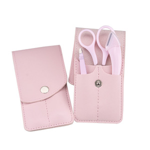 Kit de toilettage des sourcils avec pochette en cuir, pince à épiler portable, ciseaux, rasoir, tondeuse pour poils du visage pour femmes, usage quotidien - Product Image 4